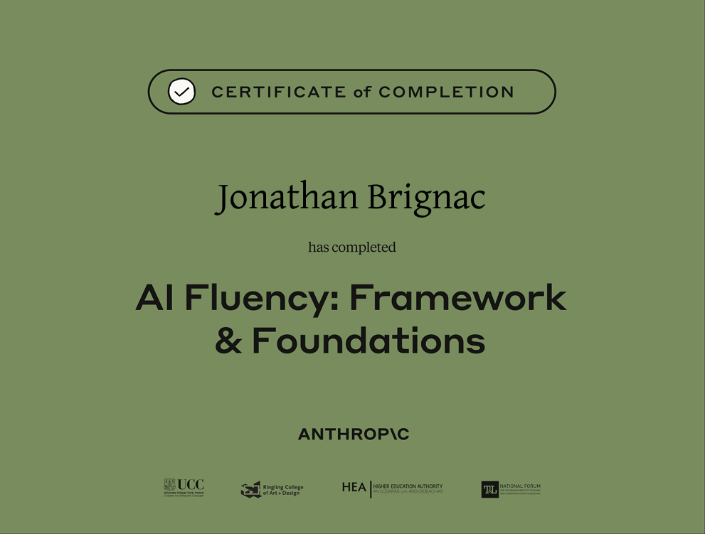 AI Fluency: Framework & Foundations certificate