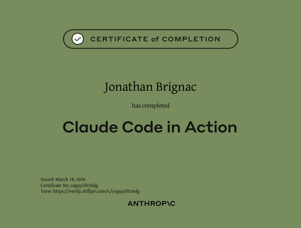 Claude Code in Action certificate