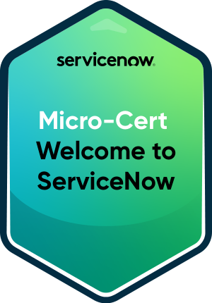 Welcome to ServiceNow badge