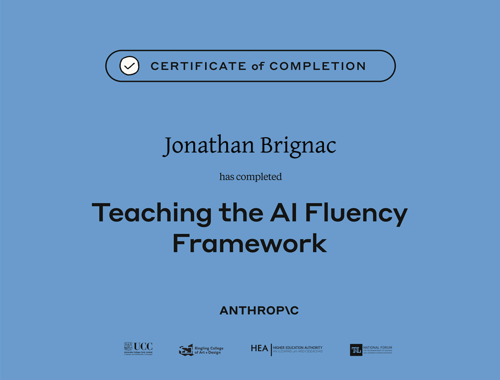 Teaching the AI Fluency Framework certificate