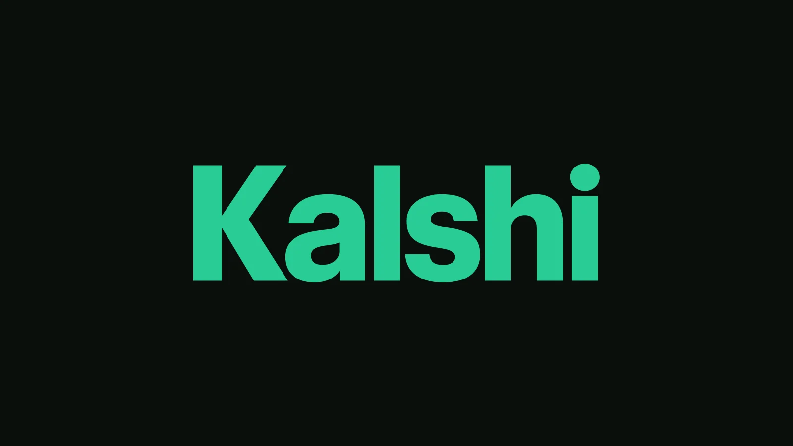 The Kalshi logo: the Kalshi wordmark in green on a dark background.